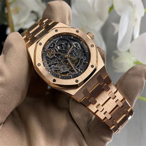 audemars piguet skeleton rose gold 39mm|Audemars Piguet iced out skeleton.